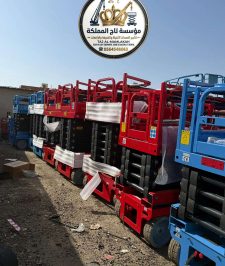 صورة اعلان : Rental scissor lift Jeddah ✦ 8m 16m 12m 18m 14m ✦ Certified 2026 ✦ Al-Khomra & Al-Leith